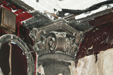 Architectural detaill in the old Lutheran Church suffered from a fireの写真素材