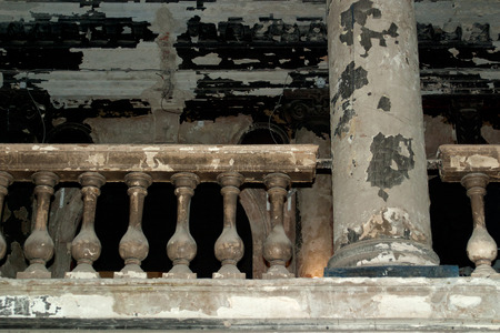 Architectural detail of the Lutheran Church suffered from a fire.の写真素材