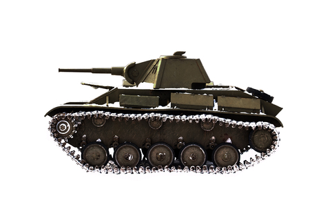 Battle tank t-70 on a white backgroundの写真素材