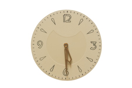 The image of the clock face and hands at half past five. Illustration of the idiomatic expression to...