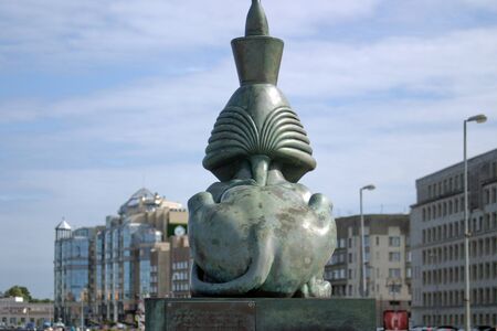 Saint Petersburg, Russia - August 23, 2018: Sphinx. Rear view. Monument to victims of Stalins repressions. Sculptor Mikhail Shemyakin.のeditorial素材