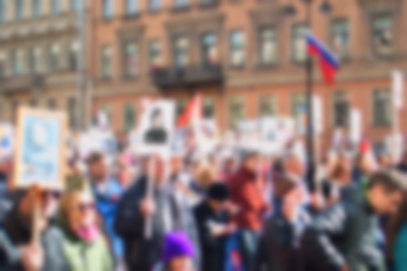 Abstract background image of a huge festive procession of citizens.の写真素材
