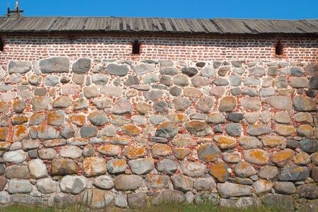 Fragment of the wall of the monastery fortress. Solovki, Russiaの写真素材