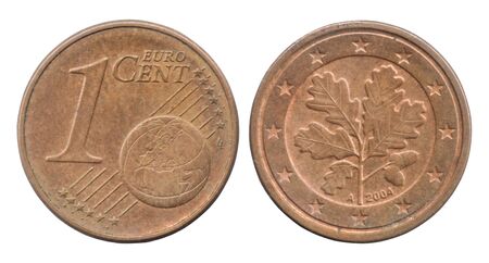One Euro Cent coin of the Germany isolated on a white background.の写真素材