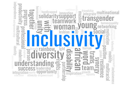 Illustration in the form of a cloud of words related to the Inclusivity.のイラスト素材