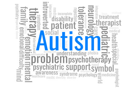 Illustration in the form of a cloud of words related to the Autism.のイラスト素材