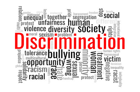 Illustration in the form of a cloud of words related to the iDiscrimination.のイラスト素材