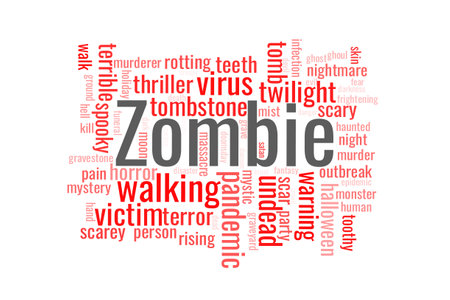 Illustration in the form of a cloud of words related to a Zombie.のイラスト素材
