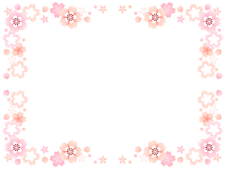 Illustrated frames cherry blossom, Japaneseのイラスト素材