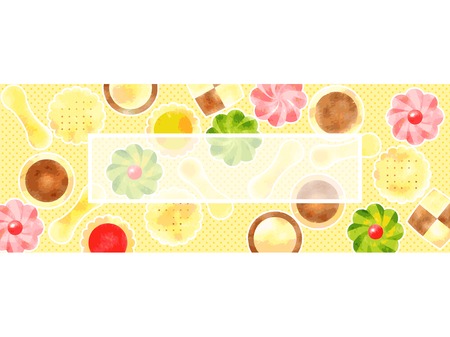 Illustration background cute candy, cookies, watercolor-styleのイラスト素材