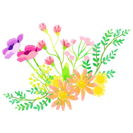 Illustration of flowers and plantsのイラスト素材