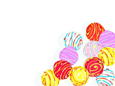 Colorful water balloon illustration background, Japanese toys