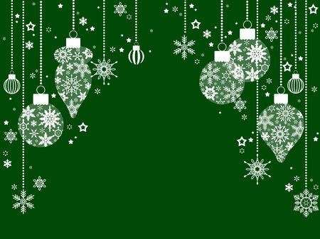 Snow and Christmas ornament illustration background, simple, Christmas card style, vector materialのイラスト素材