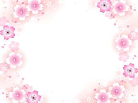 Illustration frame of cherry blossomsのイラスト素材