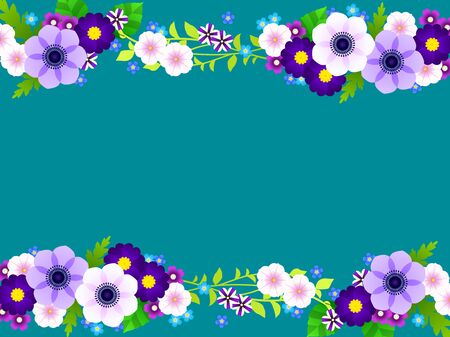 Spring Blue Flower Frameのイラスト素材