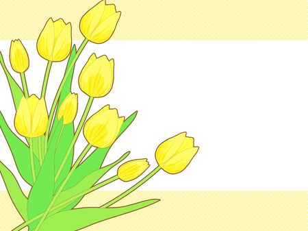 Illustration background of yellow tulipsのイラスト素材