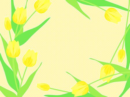 Illustration background of yellow tulipsのイラスト素材