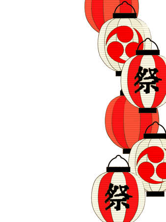 Illustration background of japanese festival lanternsのイラスト素材