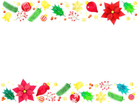 Christmas motif illustration background, watercolor styleのイラスト素材