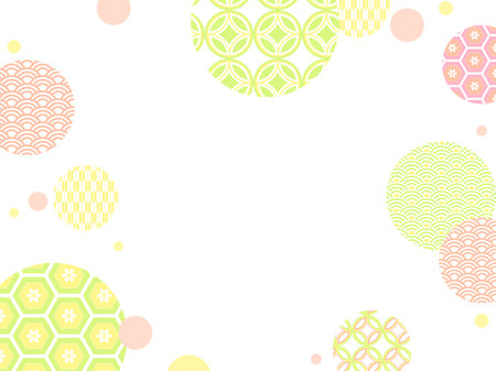 Cute Japanese pattern illustration backgroundのイラスト素材