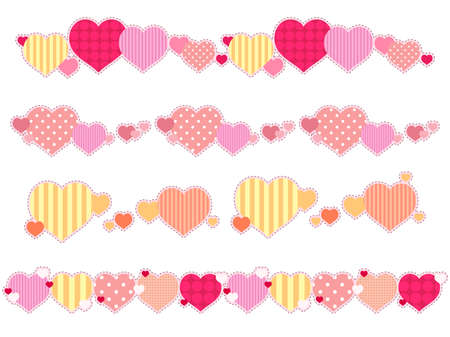 Cute heart illustration frame materialのイラスト素材