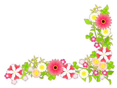 Spring Gardening Flower Illustration Frameのイラスト素材