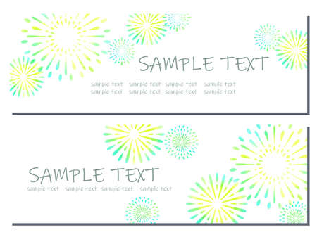 Fireworks Illustration Frame Cardのイラスト素材