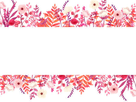 Autumn Color Plant Illustration Frameのイラスト素材