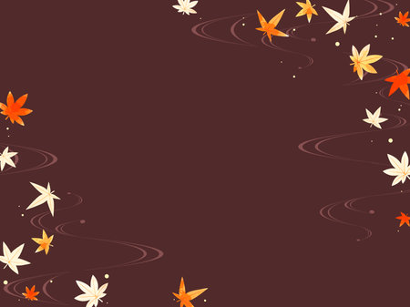 Autumn fallen leaves illustration backgroundのイラスト素材