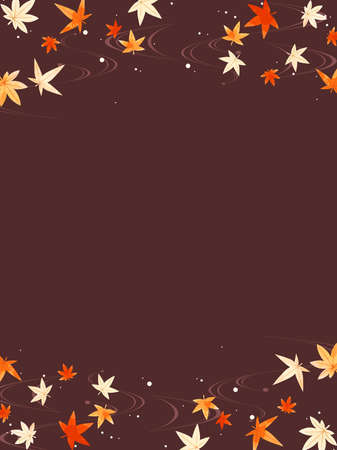 Autumn fallen leaves illustration backgroundのイラスト素材