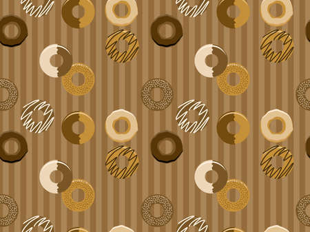 Donut illustrations, seamless pattern backgrounds,のイラスト素材