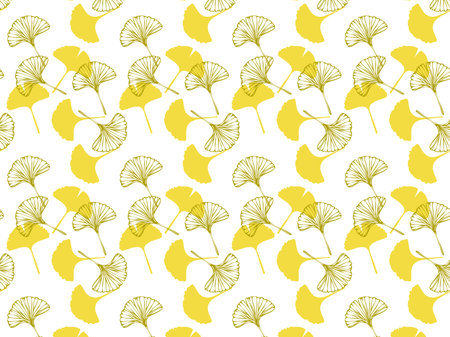 Seamless pattern background of ginkgo biloba leaves, fallen leavesのイラスト素材