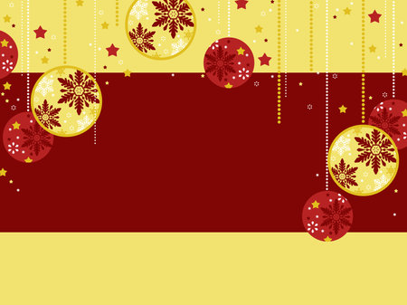 Christmas card with snow illustration, gorgeous gold color and Christmas colorのイラスト素材