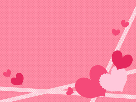 Valentine's day background with hearts and ribbons. Vector illustrationのイラスト素材
