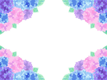Hydrangea frame with space for text. Vector illustration. EPS10のイラスト素材