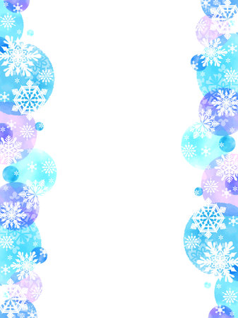 Christmas background with snowflakes and snowflakes. Vector illustration.のイラスト素材