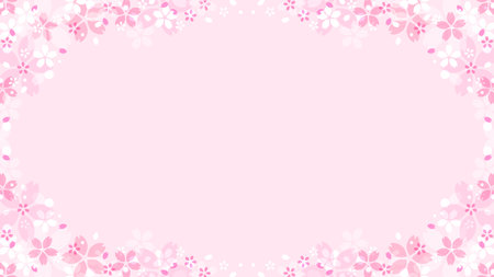 Cherry blossom frame background, cherry blossom frame background, cherry blossom frameのイラスト素材