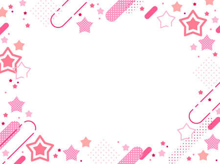 Background with pink stars and stripes. Space for text. Vector illustration.のイラスト素材