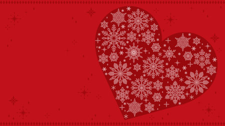 Valentine's Day background with heart and snowflakes.のイラスト素材