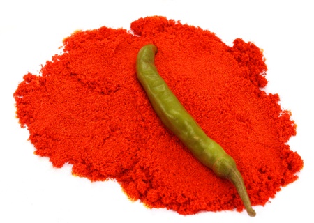 chilli powder   green chilliの写真素材