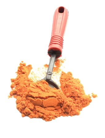 turmeric powder with  spponの写真素材