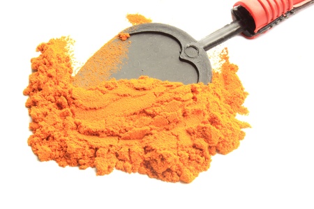 turmeric powder with  spponの写真素材
