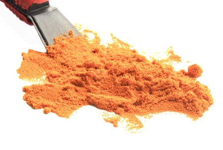 turmeric powder with  spponの写真素材