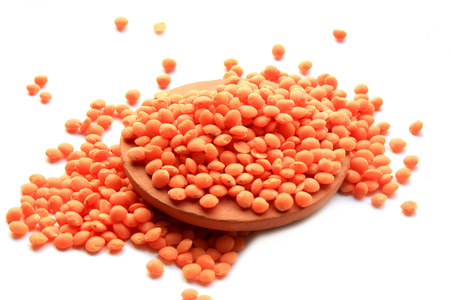 lentils in clay potの写真素材