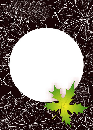 vector, pattern, frame with autumn leaves for greetings, invitations, cards, price tagsのイラスト素材