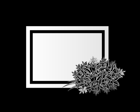 vector frame with flowersのイラスト素材