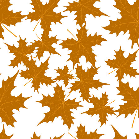 seamless pattern of autumn leavesのイラスト素材