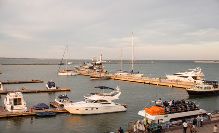 Yachts in the port of Odessa. Ukraineのeditorial素材