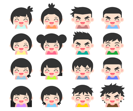 Avatars collection of childrenのイラスト素材