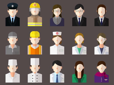 Avatars collection of Different Jobsのイラスト素材